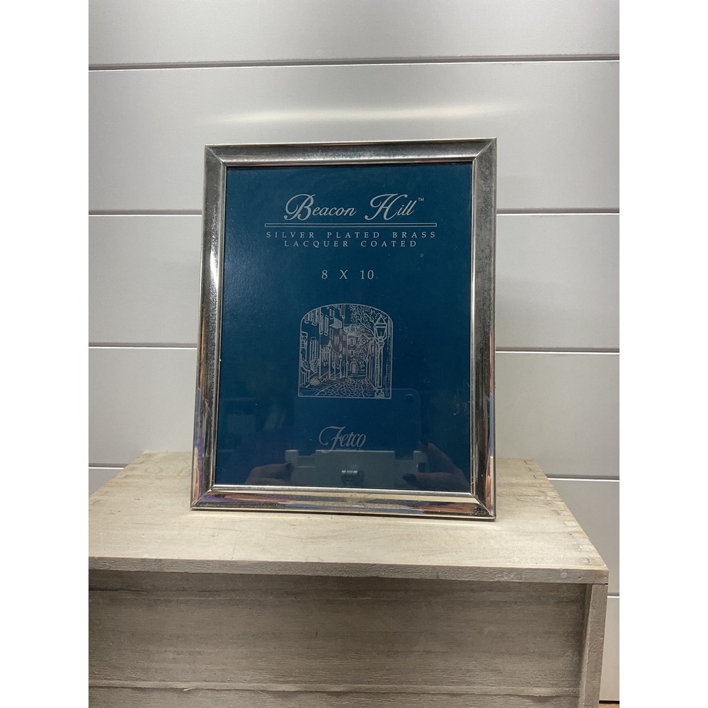 Fetco Beacon Hill Silver Plated Picture Frame 8x10 Lacquer Coated Silver